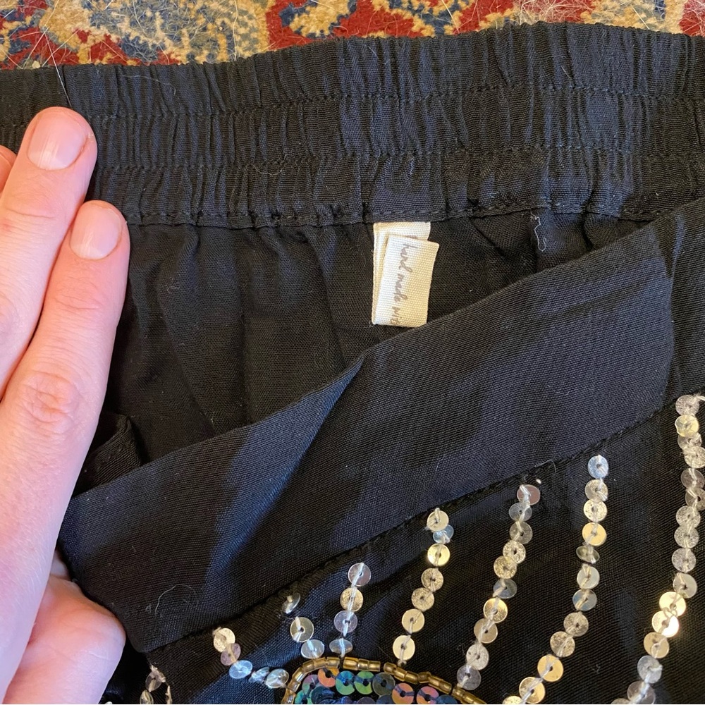 Spell and the Gypsy mini skirt sequin small 8 vintage black blue beaded - Picture 7 of 7